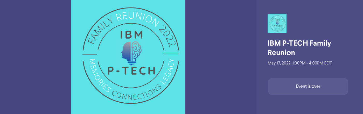 teal IBM p tech logo on purple background